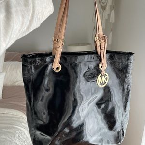 Black patent Michael Kors tote